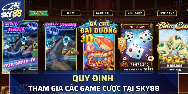 Các điều khoản và điều kiện tham gia các game cược tại Sky88