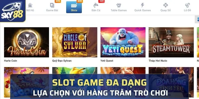 Slot game đa dạng lựa chọn với hàng trăm trò chơi